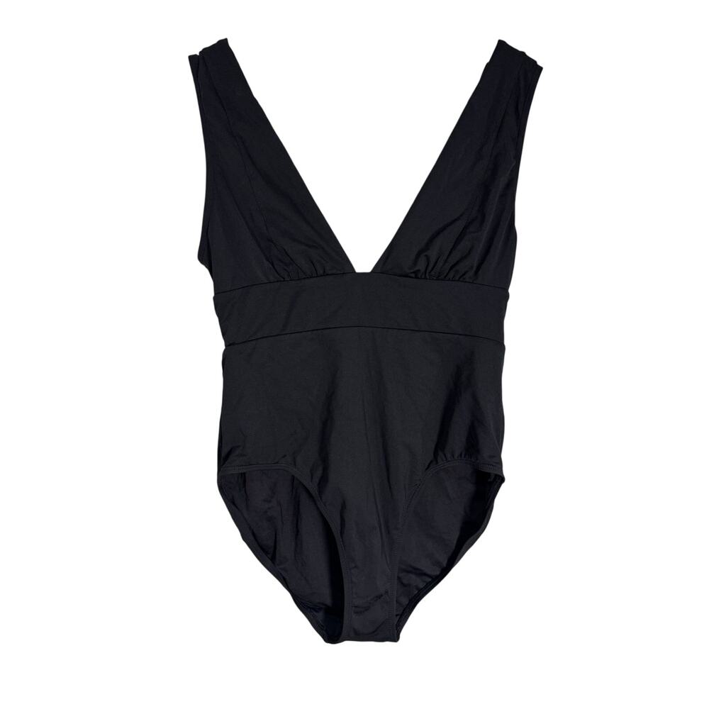 Andie Mykonos Black Deep Vee Swimsuit Medium Tall